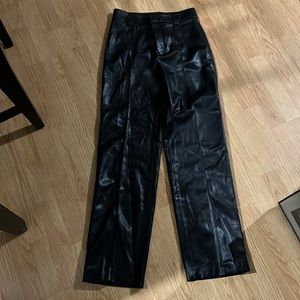 Zara FULL LENGTH STRAIGHT LEG FAUX LEATHER PANT
